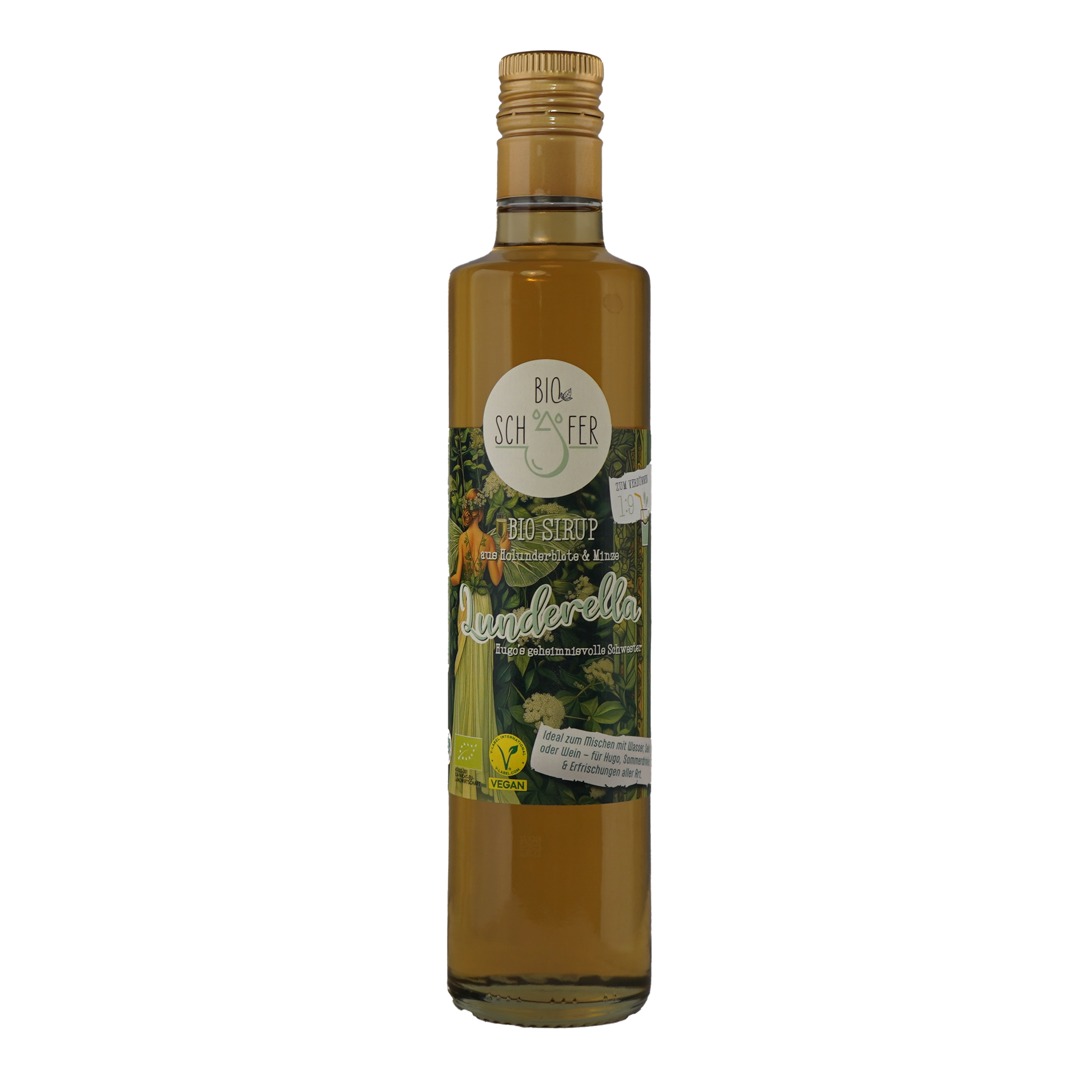 Organic Lunderella Syrup (Elderflower-Mint - HUGO)